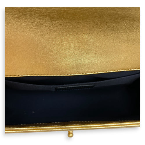 Cube Le Boy Medium Metallic Gold Shoulder Bag , Brushed Gold hardware