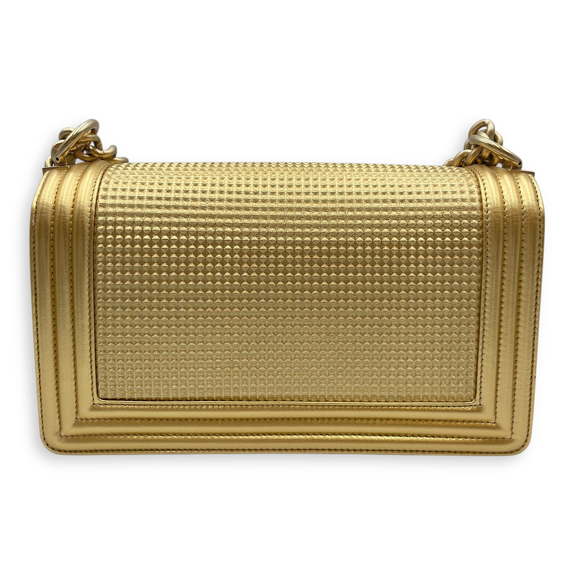 Cube Le Boy Medium Metallic Gold Shoulder Bag , Brushed Gold hardware