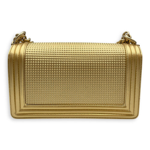 Cube Le Boy Medium Metallic Gold Shoulder Bag , Brushed Gold hardware