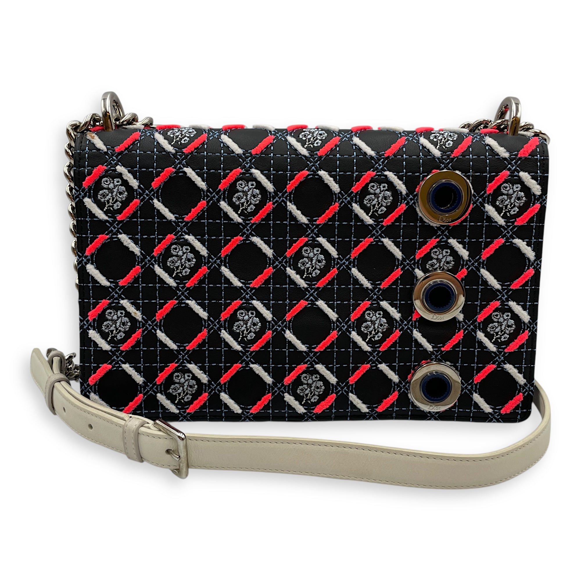 Diorama Multi-Color Shoulder Bag in Calfskin, Silver hardware