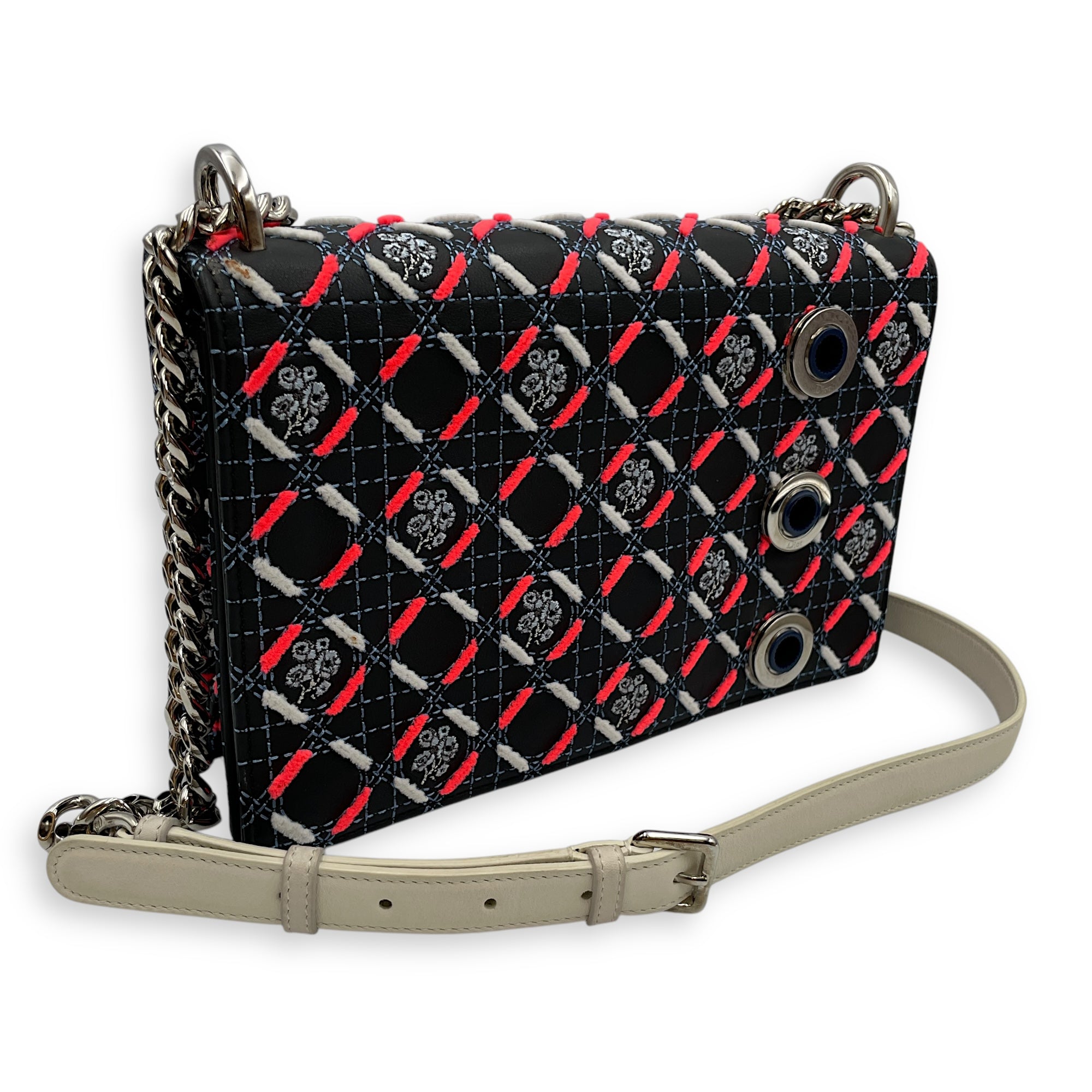 Diorama Multi-Color Shoulder Bag in Calfskin, Silver hardware