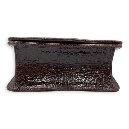 Ceramic Effect Leather Diorma Club Burgundy Crossbody Bag in Calfskin, Silver hardware