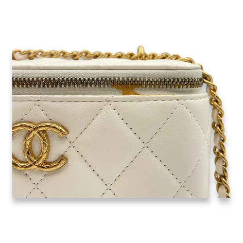Vanity  White Crossbody Bag in Lambskin Gold hardware CL2507-14157 11