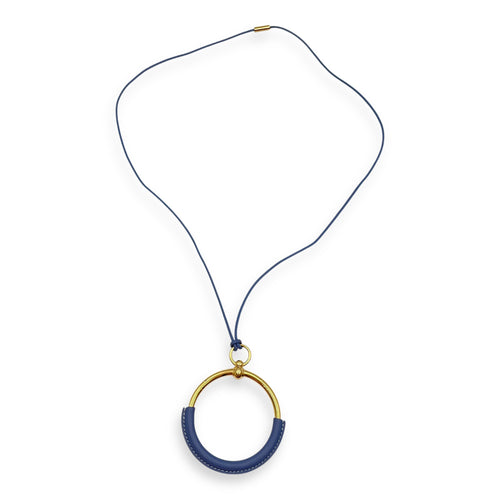 Loop Pendant Blue Agate Necklace in Swift Gold hardware