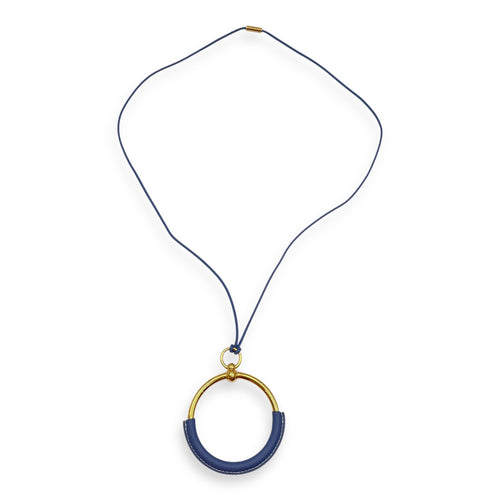 Loop Pendant Blue Agate Necklace in Swift Gold hardware