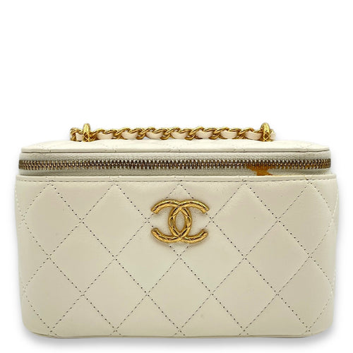 Vanity  White Crossbody Bag in Lambskin Gold hardware CL2507-14157 1