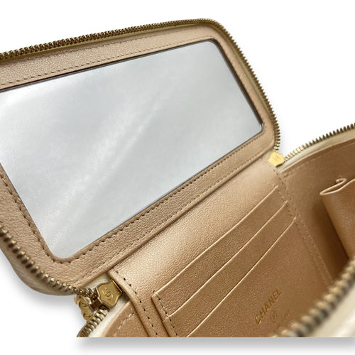 Vanity  White Crossbody Bag in Lambskin Gold hardware CL2507-14157 13