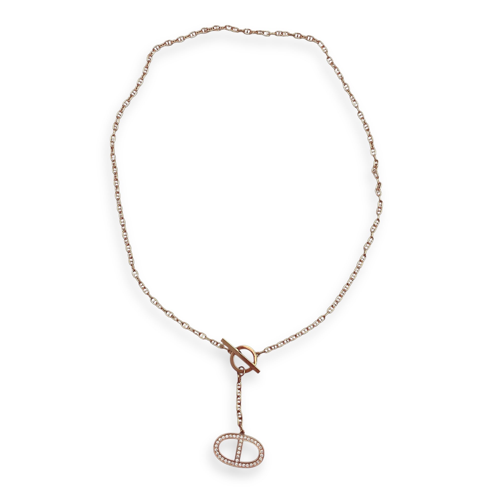 Chaine d'ancre contour ST Pendant in 38 Diamonds, 0.3 CT, Rose Gold Hardware