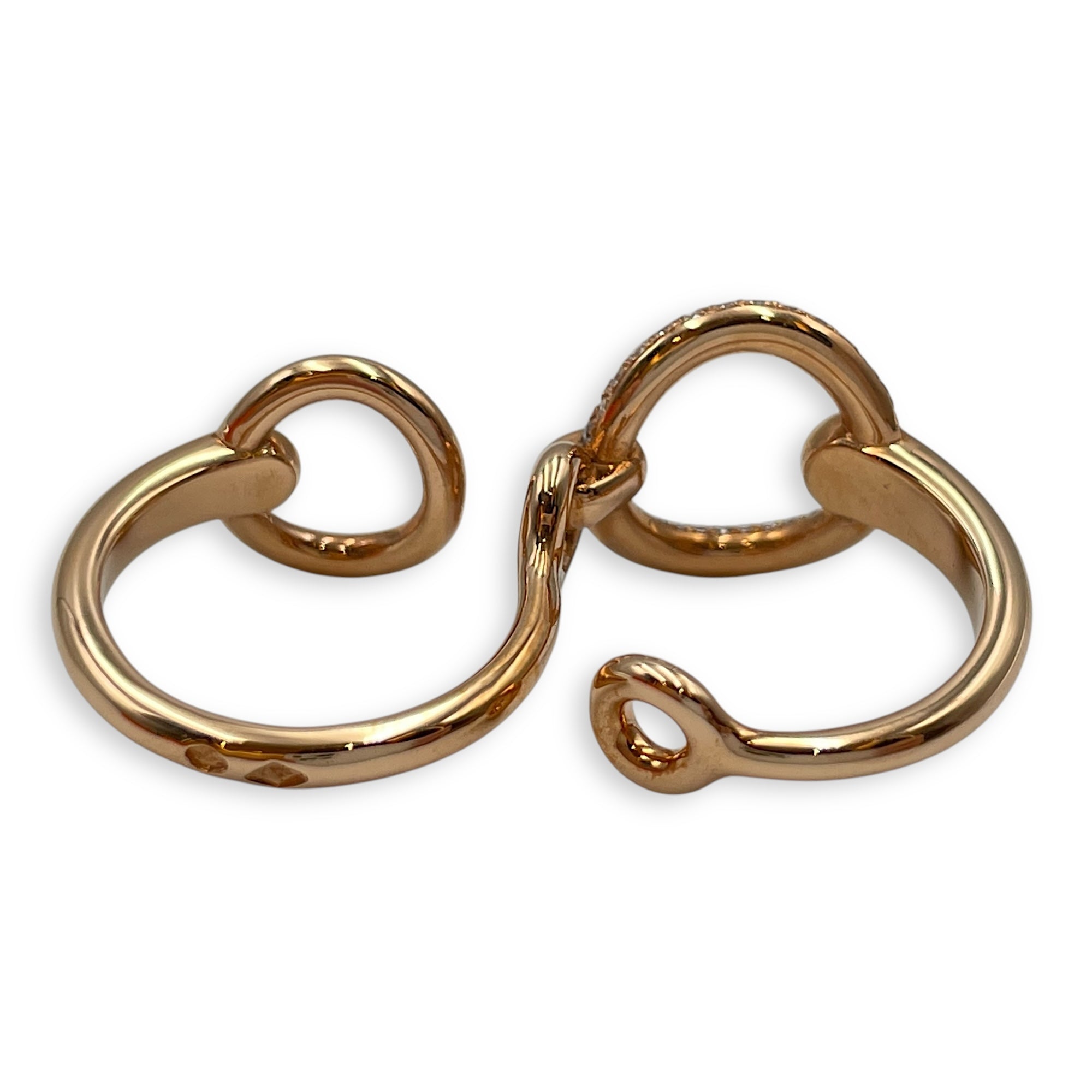 Filet d'or Double 52 Ring in 78 Diamonds, 0.43 CT, Rose Gold Hardware