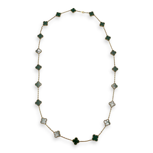20 Motifs, Vintage Alhambra Necklace in Malachite Green