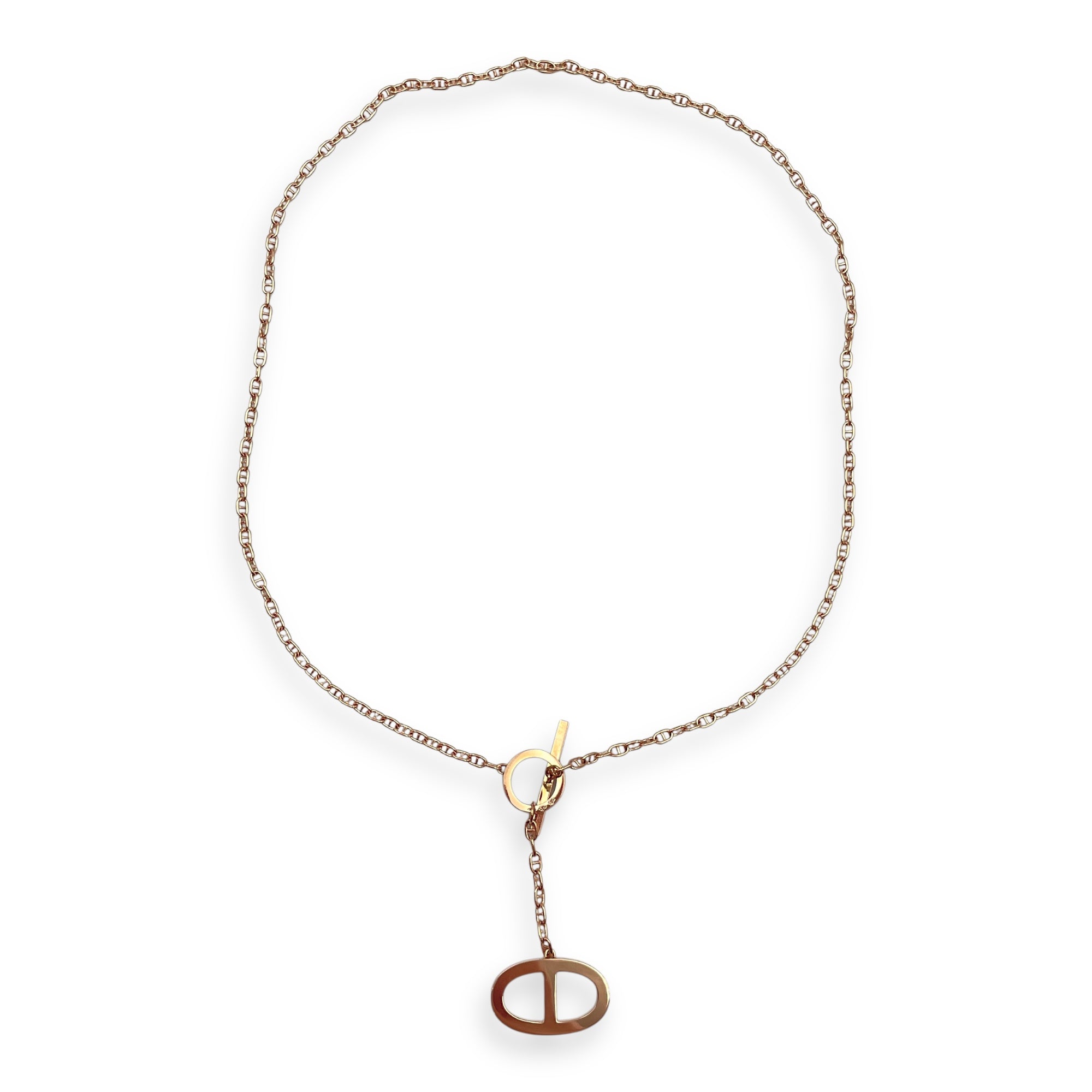 Chaine d'ancre contour ST Pendant in 38 Diamonds, 0.3 CT, Rose Gold Hardware