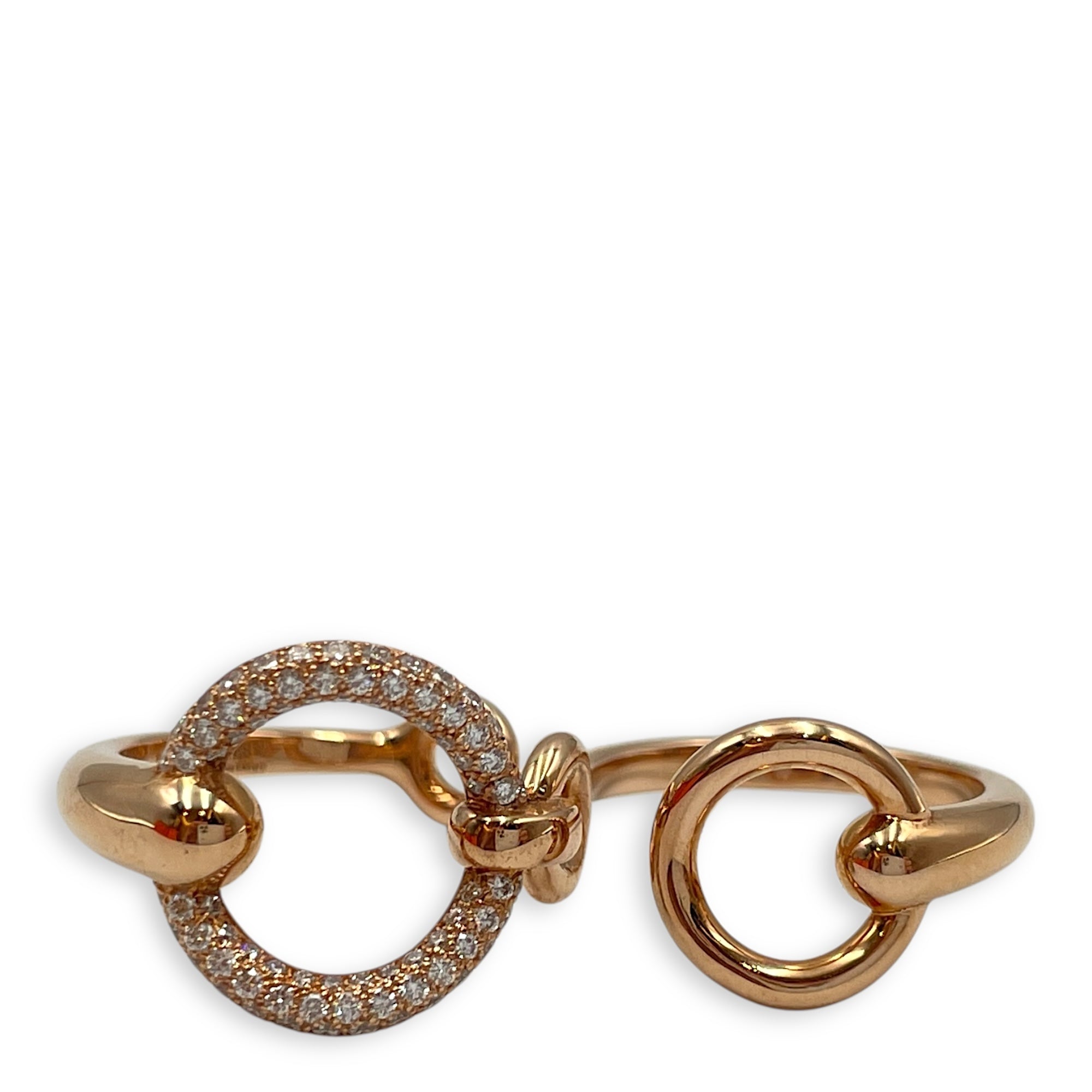 Filet d'or Double 52 Ring in 78 Diamonds, 0.43 CT, Rose Gold Hardware