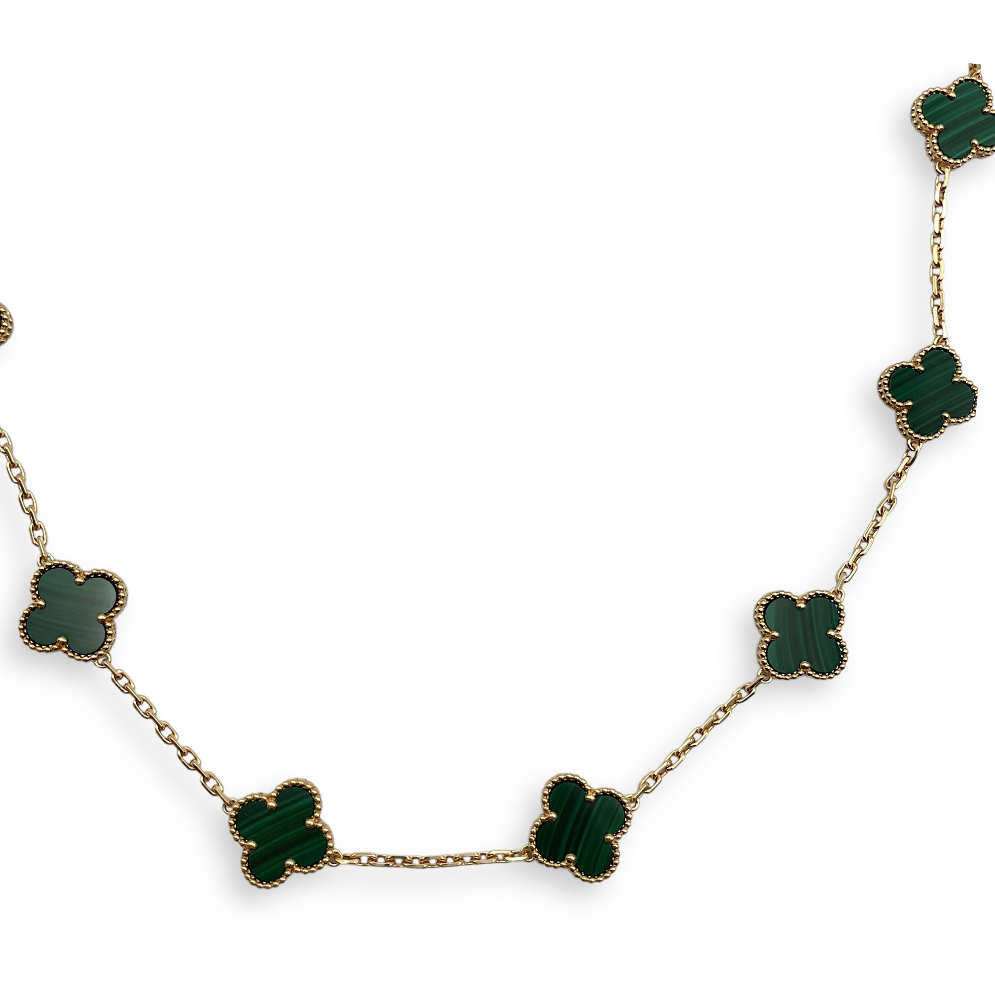 20 Motifs, Vintage Alhambra Necklace in Malachite Green