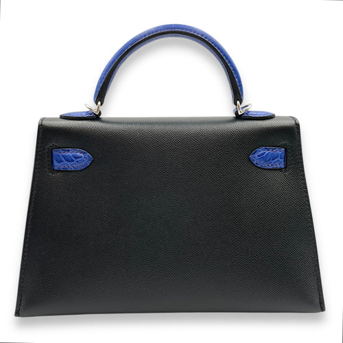 Sellier Kelly Touch 20 Blue De Minut/Blue Royal in Madame/Matte Alligator, Palladium hardware
