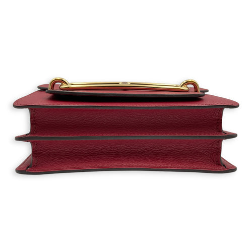 Roulis Mini Rouge Grenat in Evercolor, Permabrass hardware