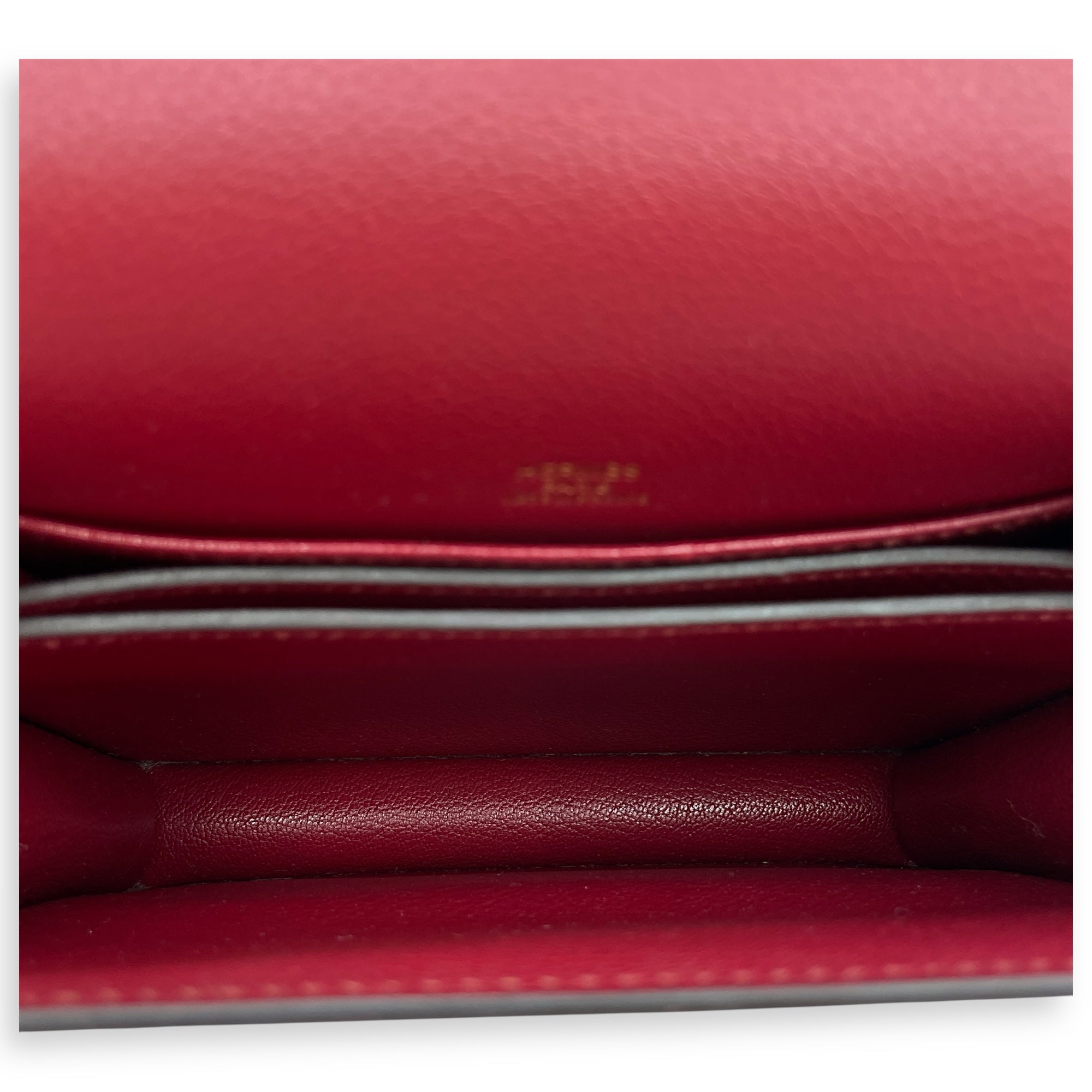 Roulis Mini Rouge Grenat in Evercolor, Permabrass hardware