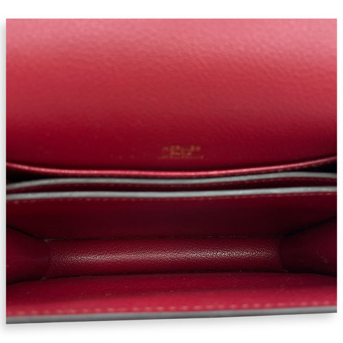 Roulis Mini Rouge Grenat in Evercolor, Permabrass hardware
