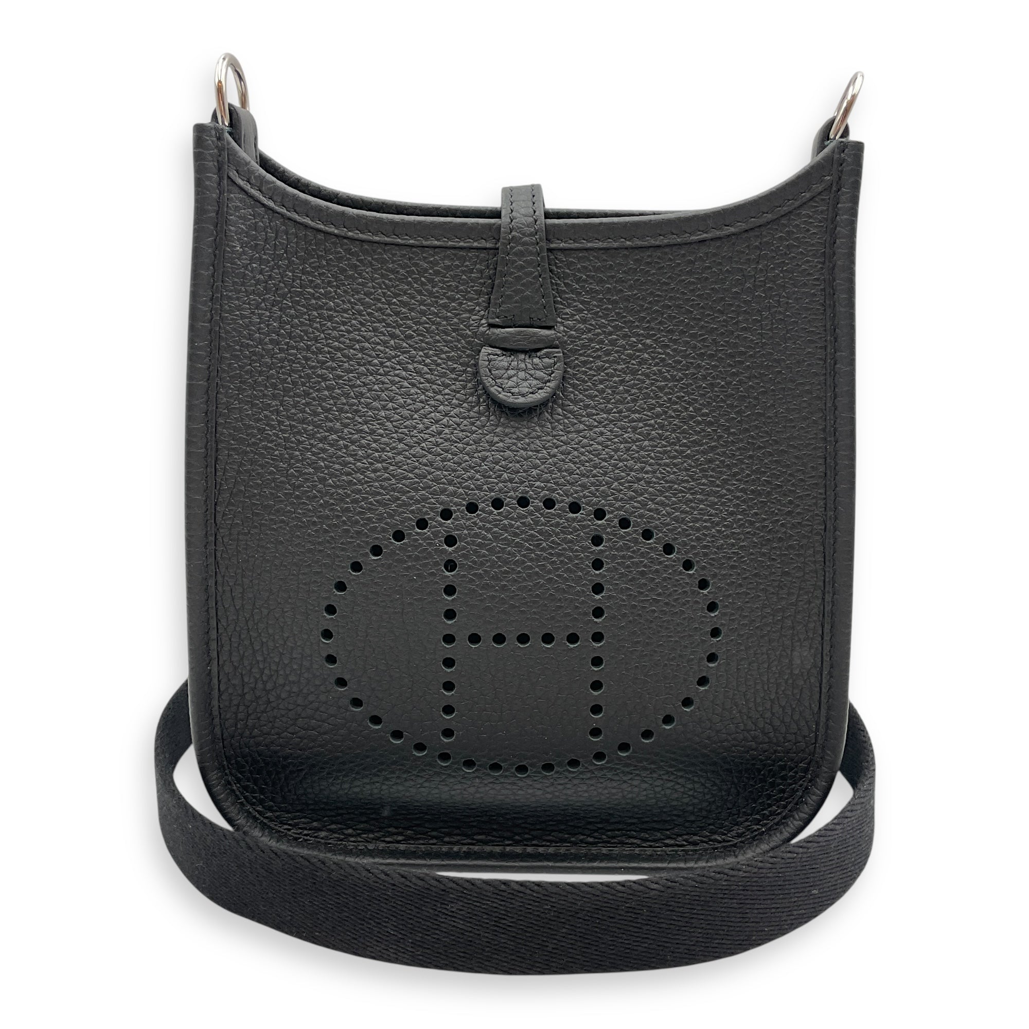 Evelyne Mini Black in Clemence, Palladium hardware