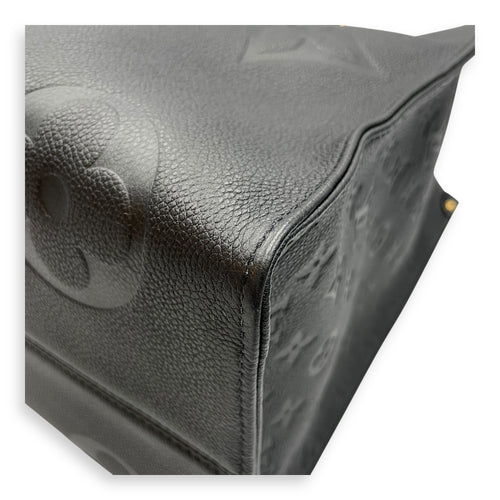 Monogram Giant On the Go GM Black Shoulder Bag in Canvas, Gold hardware