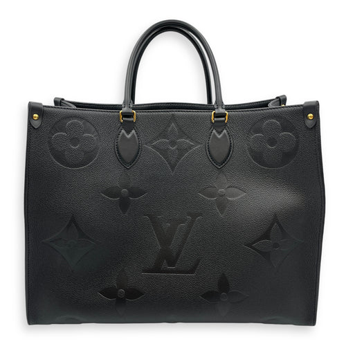 Monogram Giant On the Go GM Black Shoulder Bag in Canvas, Gold hardware