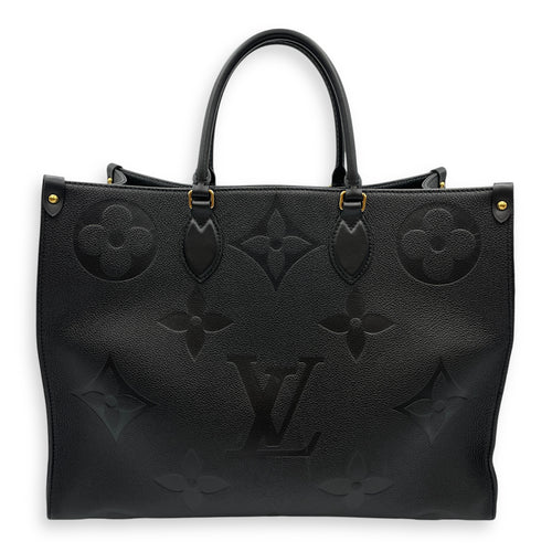 Monogram Giant On the Go GM Black Shoulder Bag in Canvas, Gold hardware