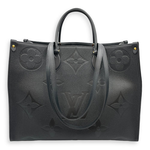 Monogram Giant On the Go GM Black Shoulder Bag in Canvas, Gold hardware