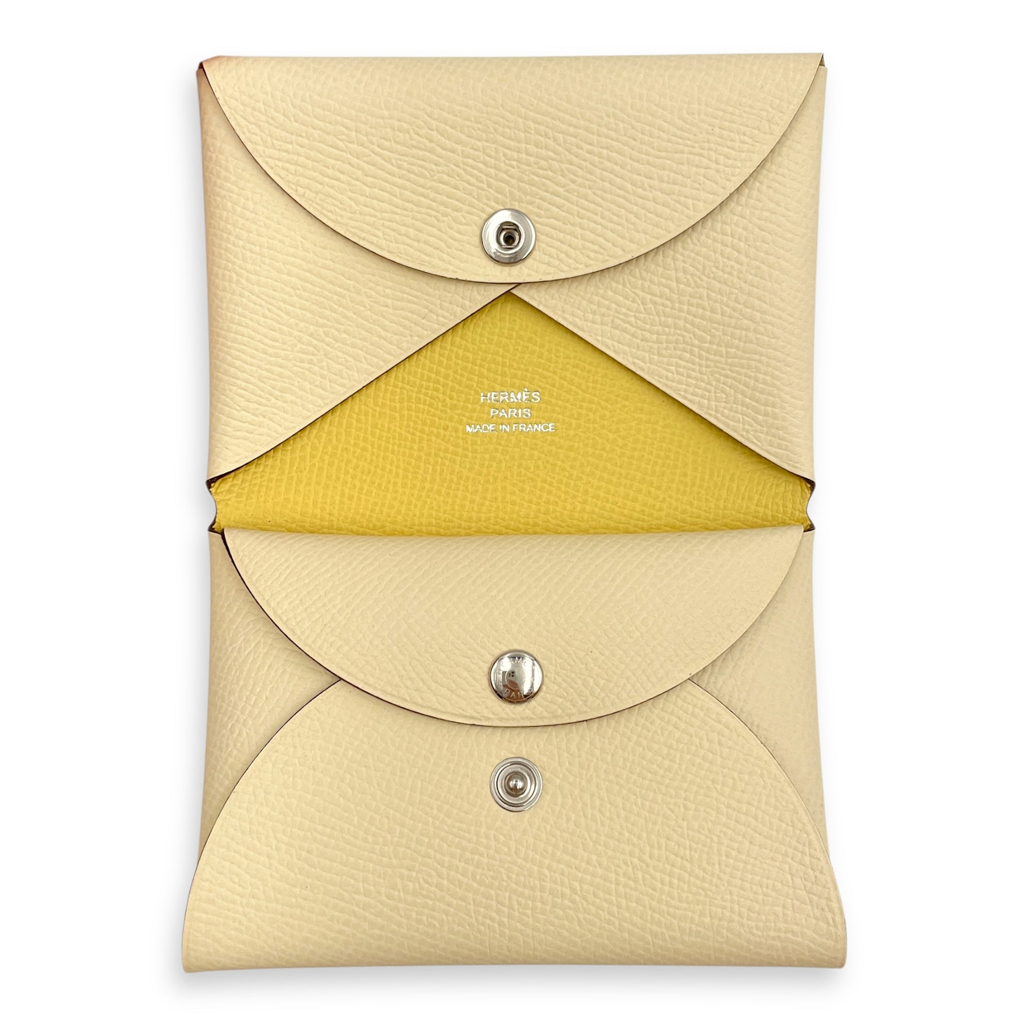 Calvi Duo Verso Nata/Jaune Poussin Card Holder in Epsom