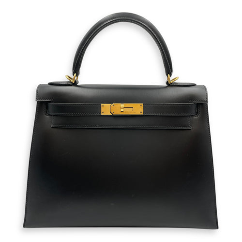 Sellier Kelly 28 Black in Box, Gold hardware
