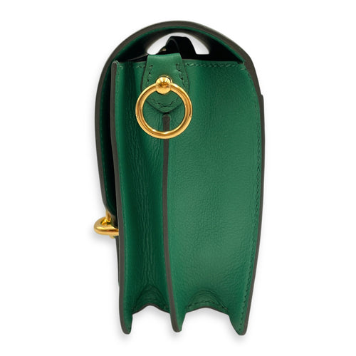Roulis Mini Vert Vertigo in Evercolor, Gold hardware
