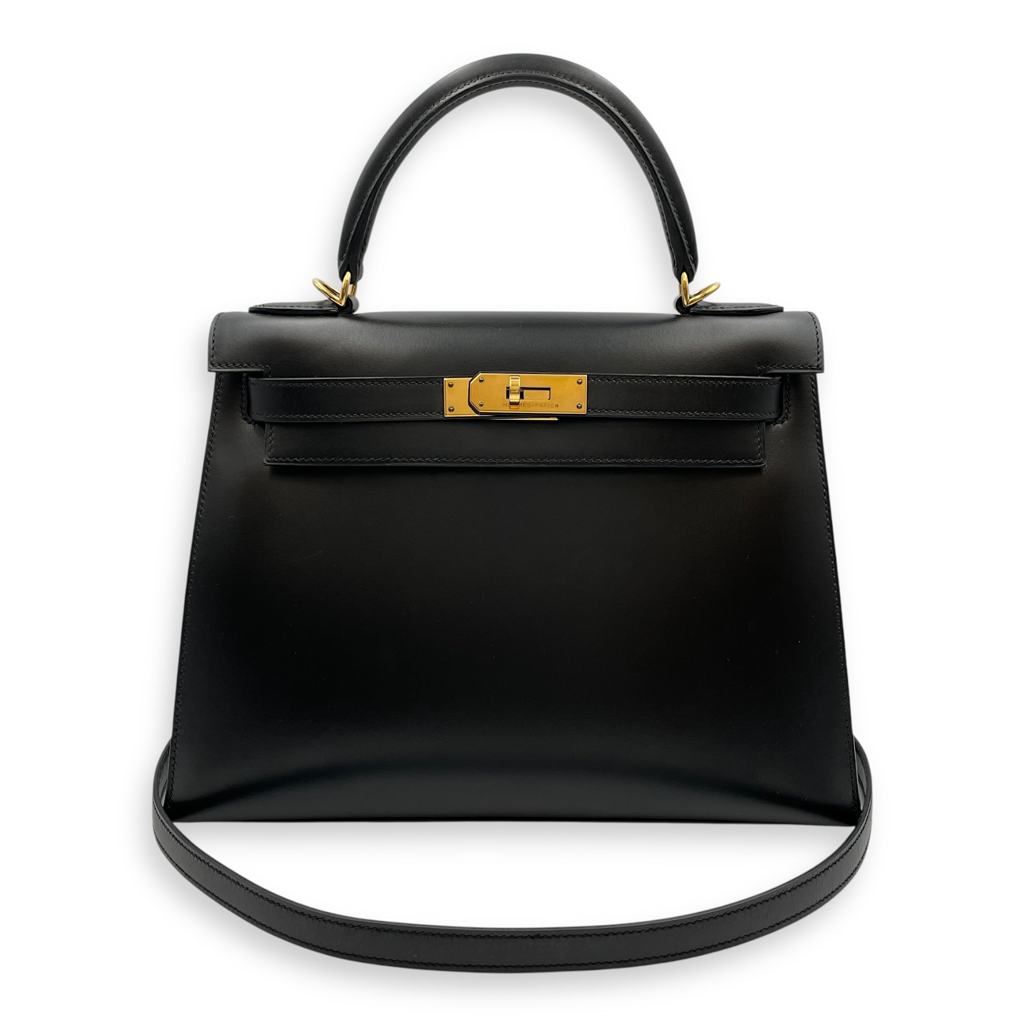 Sellier Kelly 28 Black in Box, Gold hardware