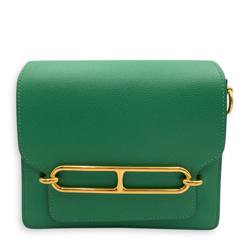 Roulis Mini Vert Vertigo in Evercolor, Gold hardware