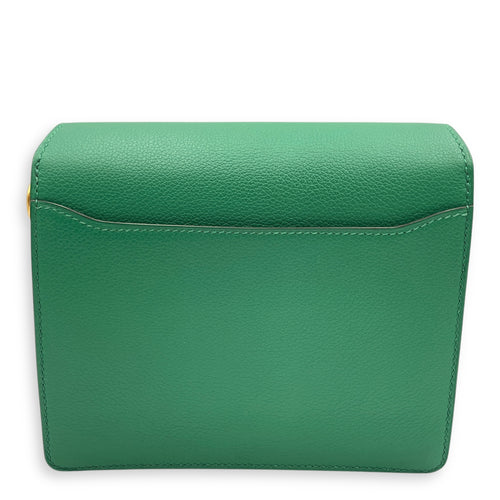 Roulis Mini Vert Vertigo in Evercolor, Gold hardware