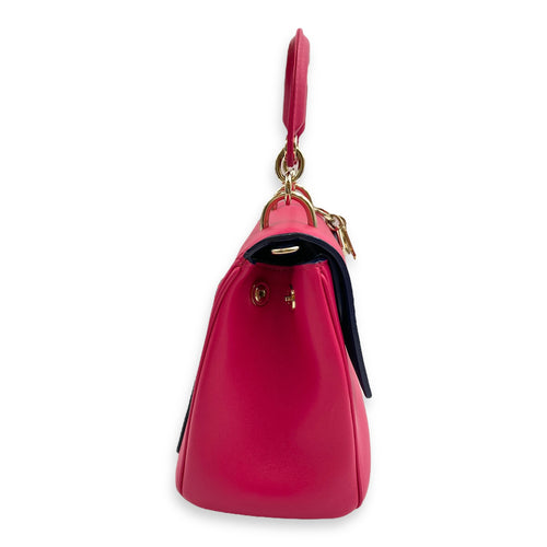 Be Dior Mini Pink/Blue Flap Bag in Calfskin, Gold hardware
