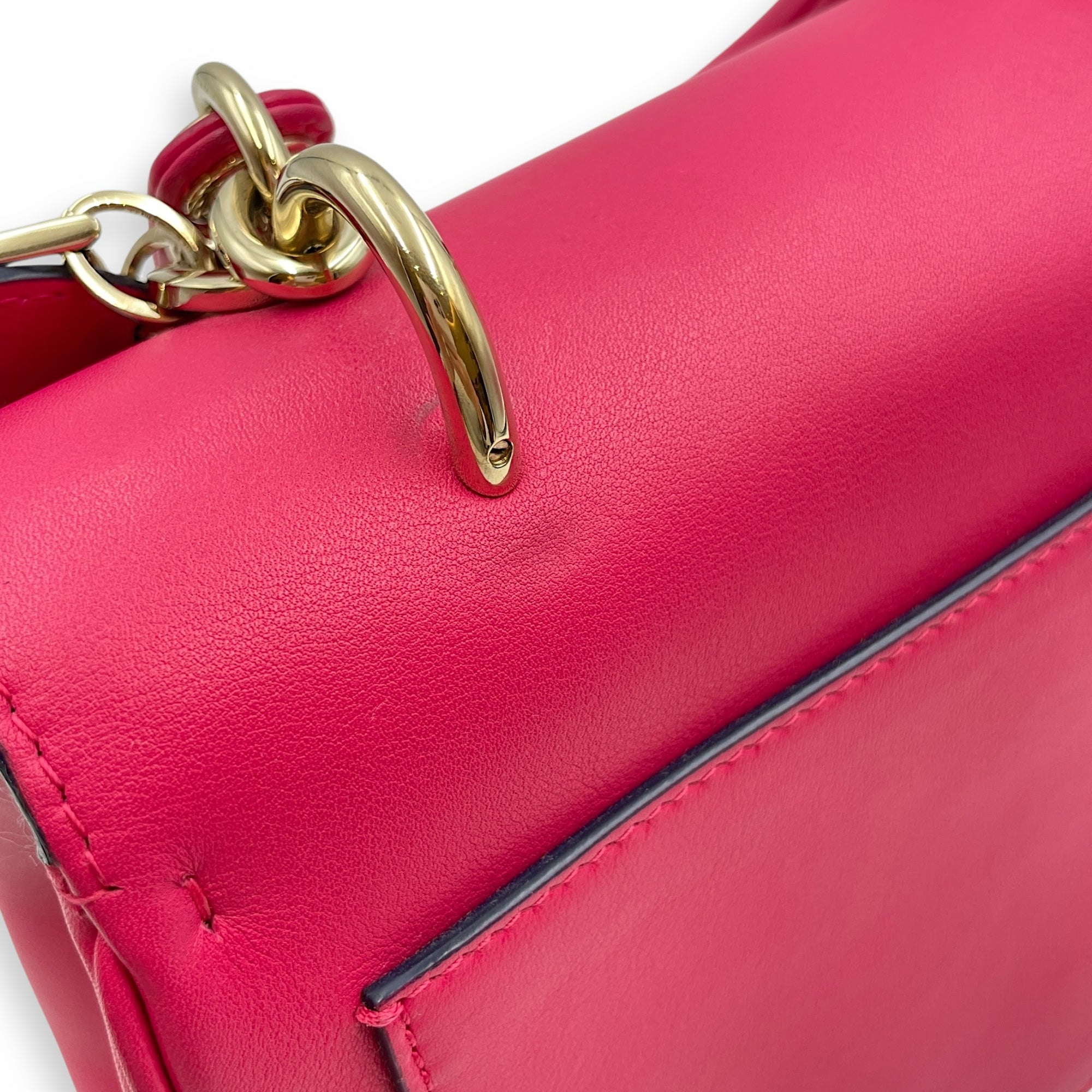 Be Dior Mini Pink/Blue Flap Bag in Calfskin, Gold hardware