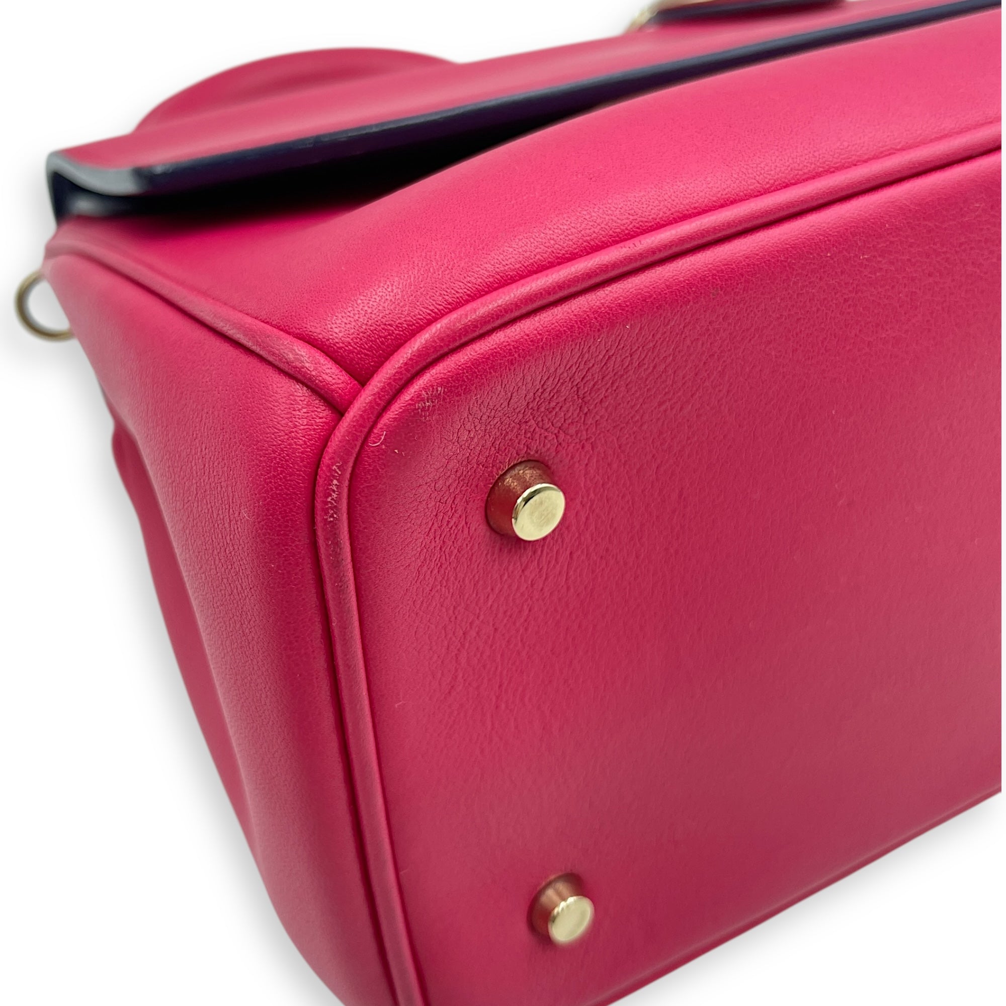 Be Dior Mini Pink/Blue Flap Bag in Calfskin, Gold hardware