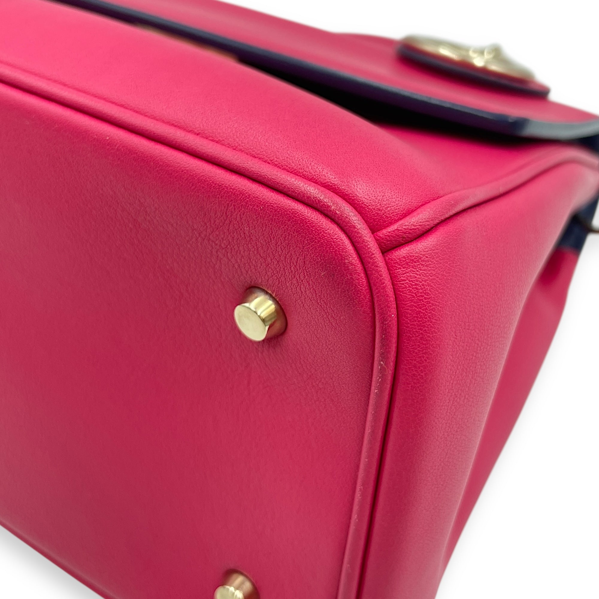 Be Dior Mini Pink/Blue Flap Bag in Calfskin, Gold hardware