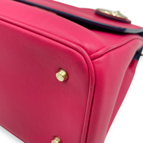 Be Dior Mini Pink/Blue Flap Bag in Calfskin, Gold hardware