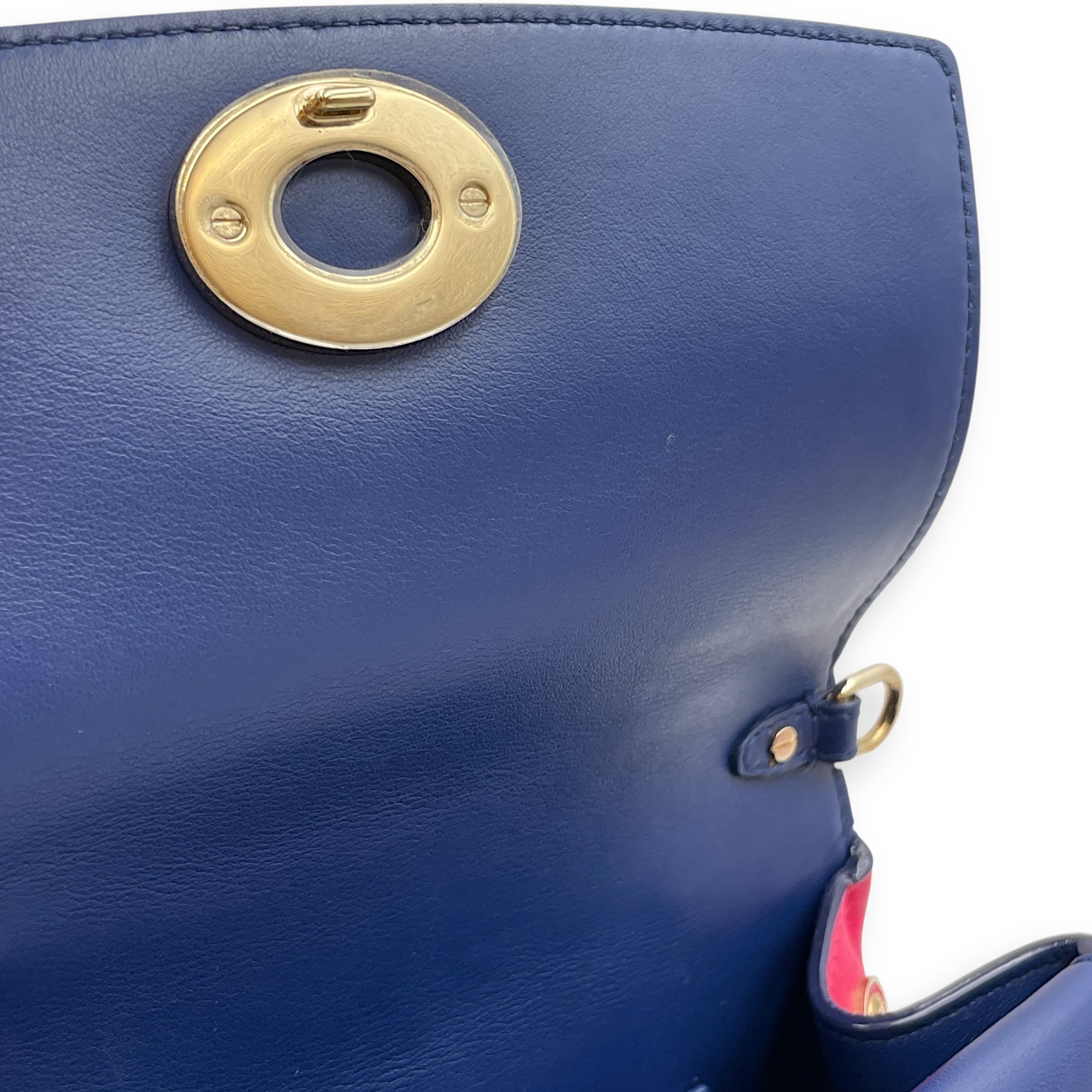Be Dior Mini Pink/Blue Flap Bag in Calfskin, Gold hardware