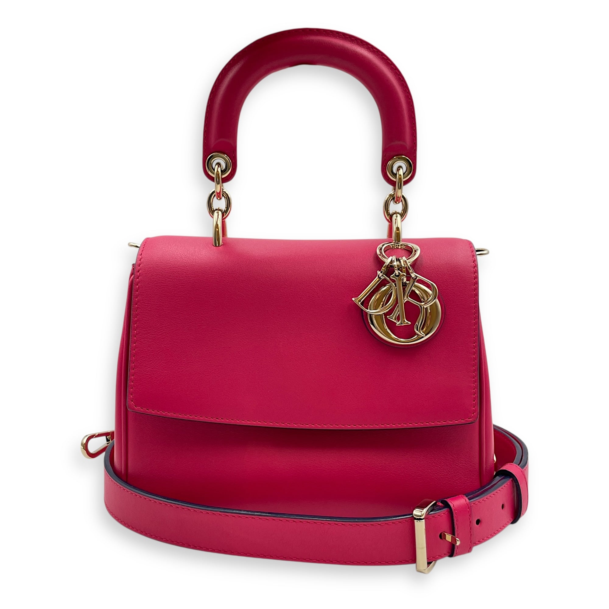 Be Dior Mini Pink/Blue Flap Bag in Calfskin, Gold hardware
