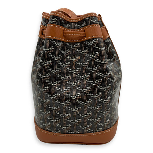 Petit Flot PM Beige Bucket Bag in Canvas, Silver hardware