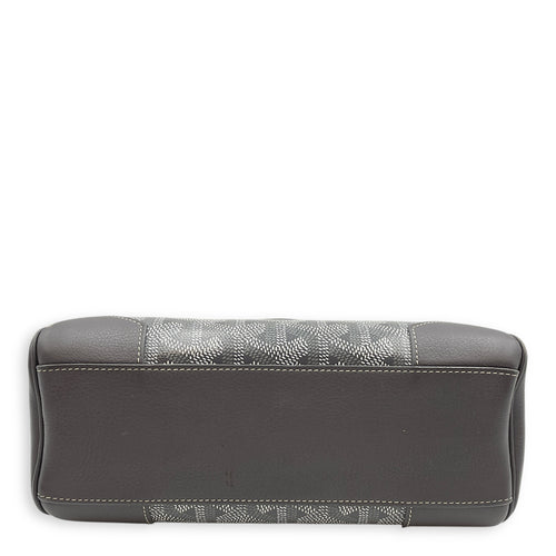 Saigon Souple Mini Grey Crossbody Bag in Calfskin, Silver hardware