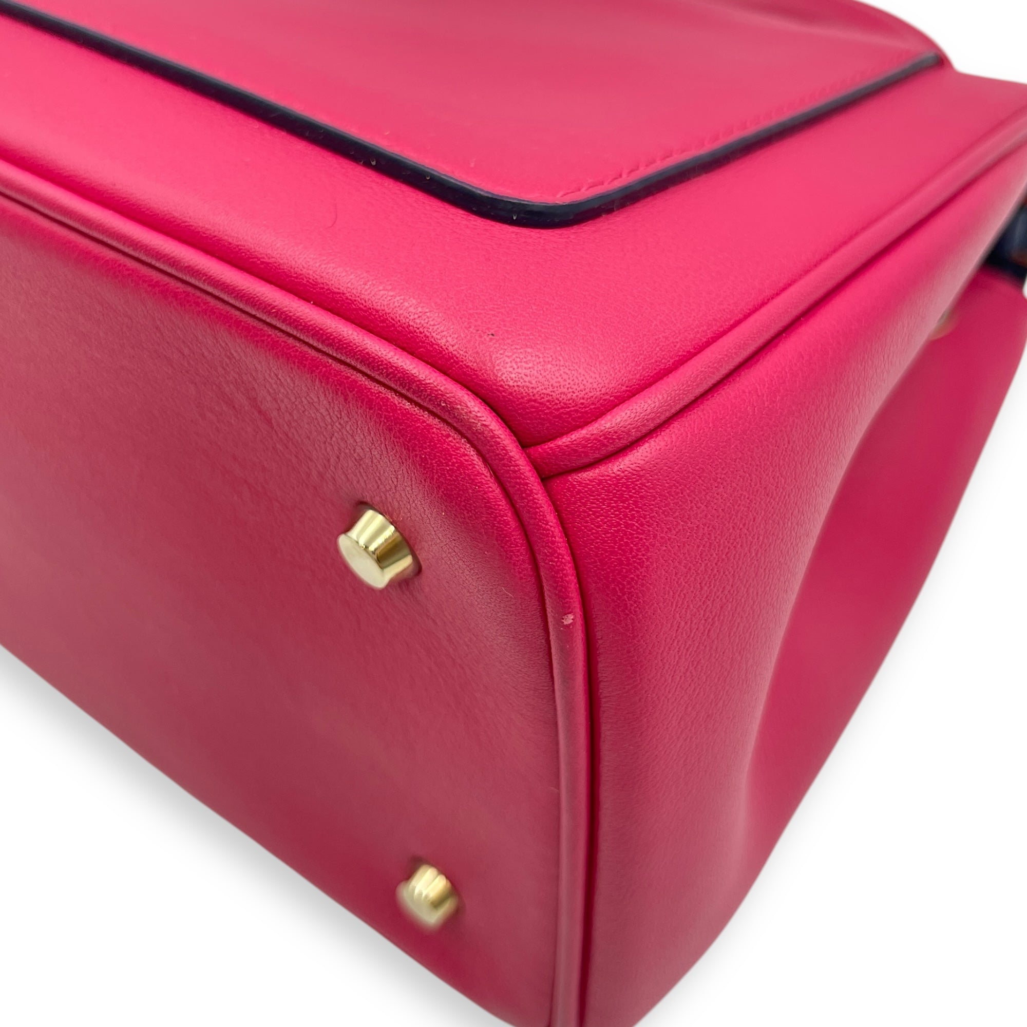 Be Dior Mini Pink/Blue Flap Bag in Calfskin, Gold hardware