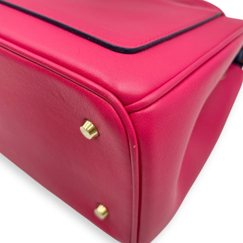 Be Dior Mini Pink/Blue Flap Bag in Calfskin, Gold hardware