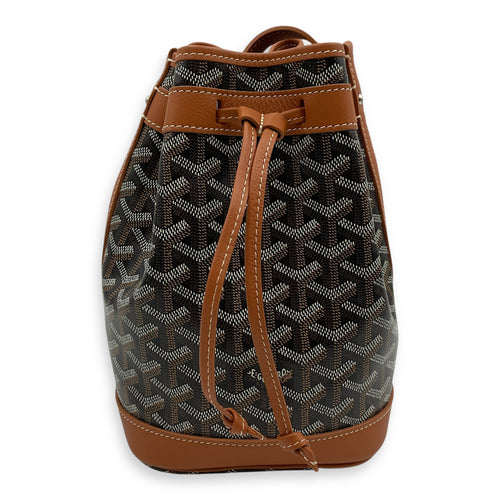 Petit Flot PM Beige Bucket Bag in Canvas, Silver hardware