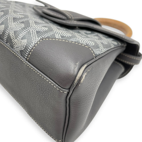 Saigon Souple Mini Grey Crossbody Bag in Calfskin, Silver hardware