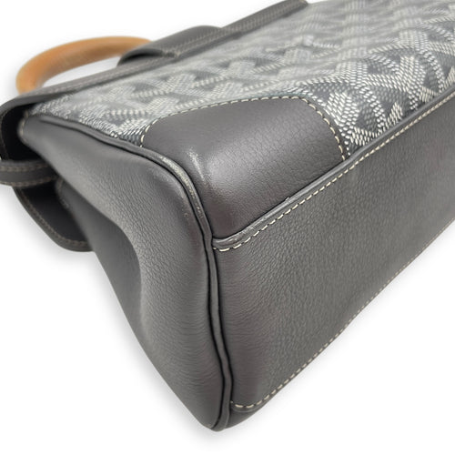 Saigon Souple Mini Grey Crossbody Bag in Calfskin, Silver hardware