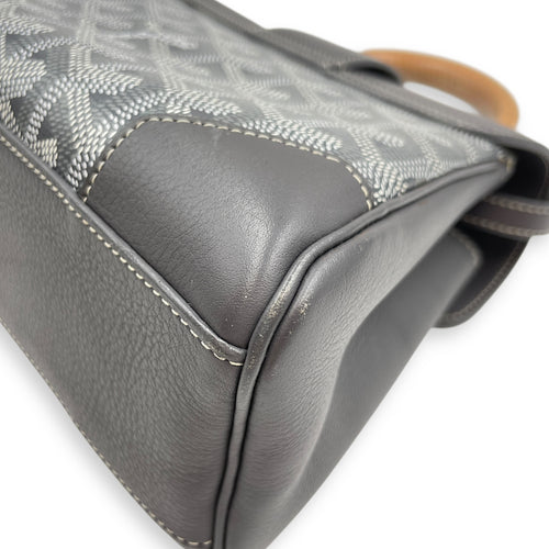 Saigon Souple Mini Grey Crossbody Bag in Calfskin, Silver hardware