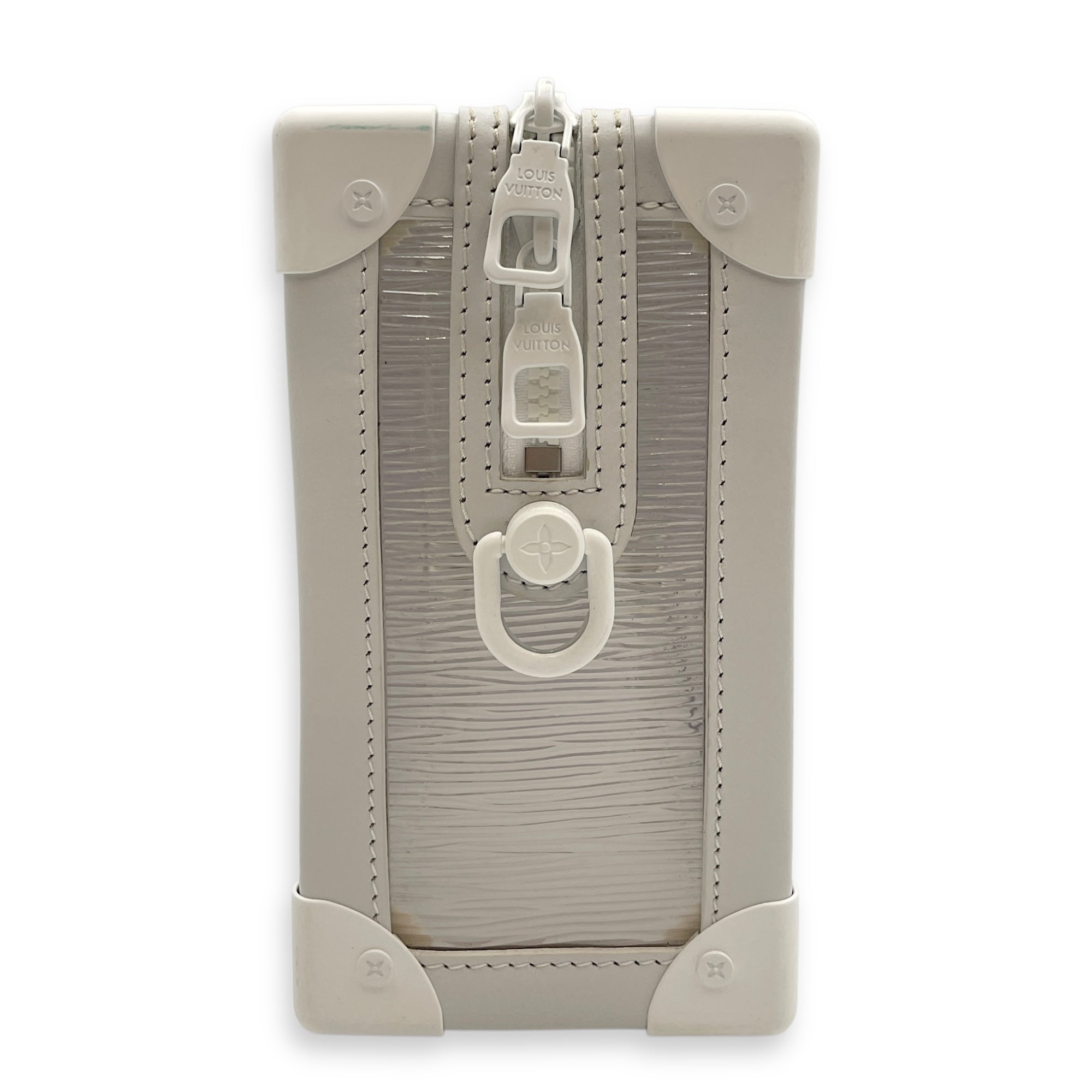 LV Soft Trunk Epi Plage White Crossbody Bag in Epi Leather, Coated steel hardware