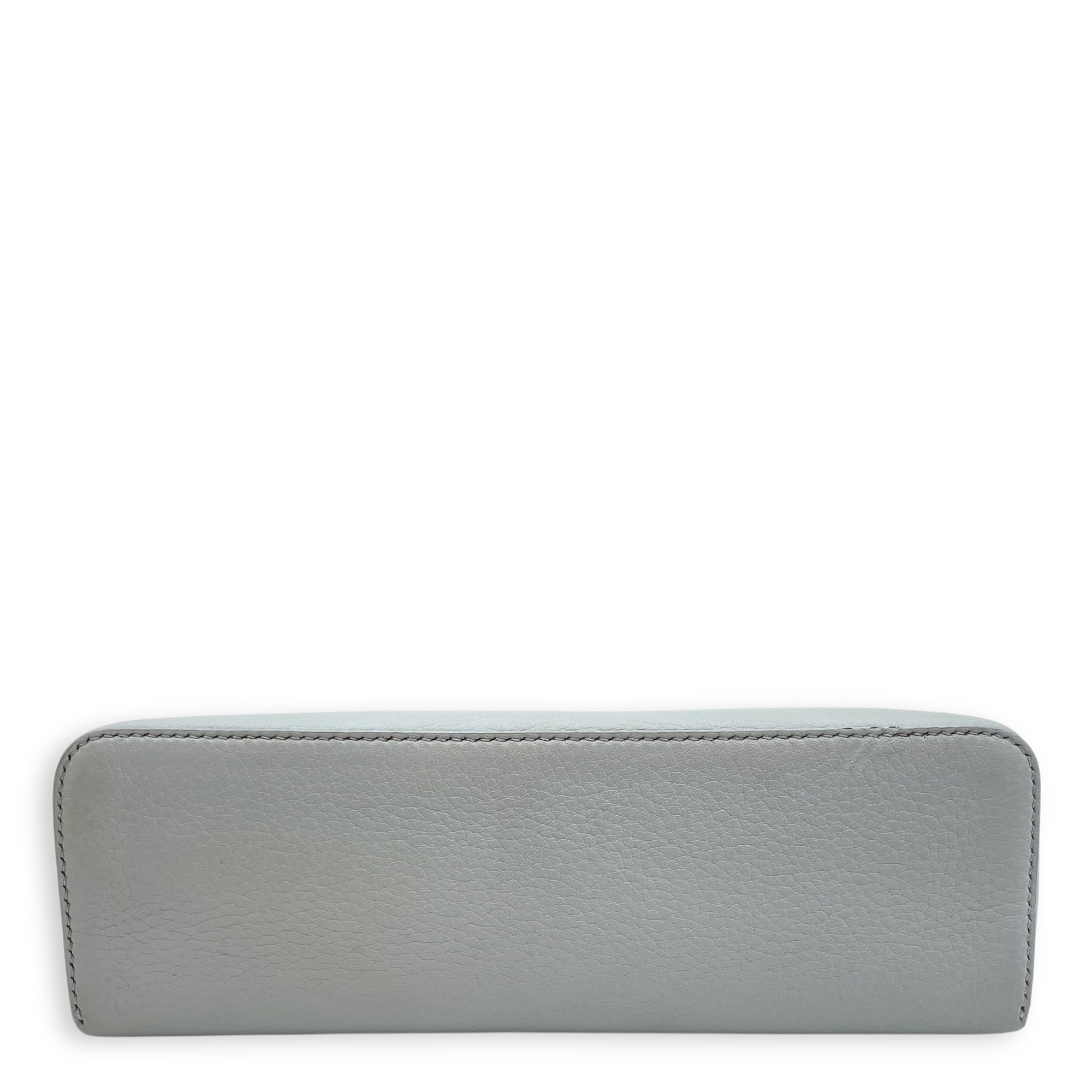 Extra Pocket 19 Baby Blue Crossbody Bag in Calfskin, Silver hardware