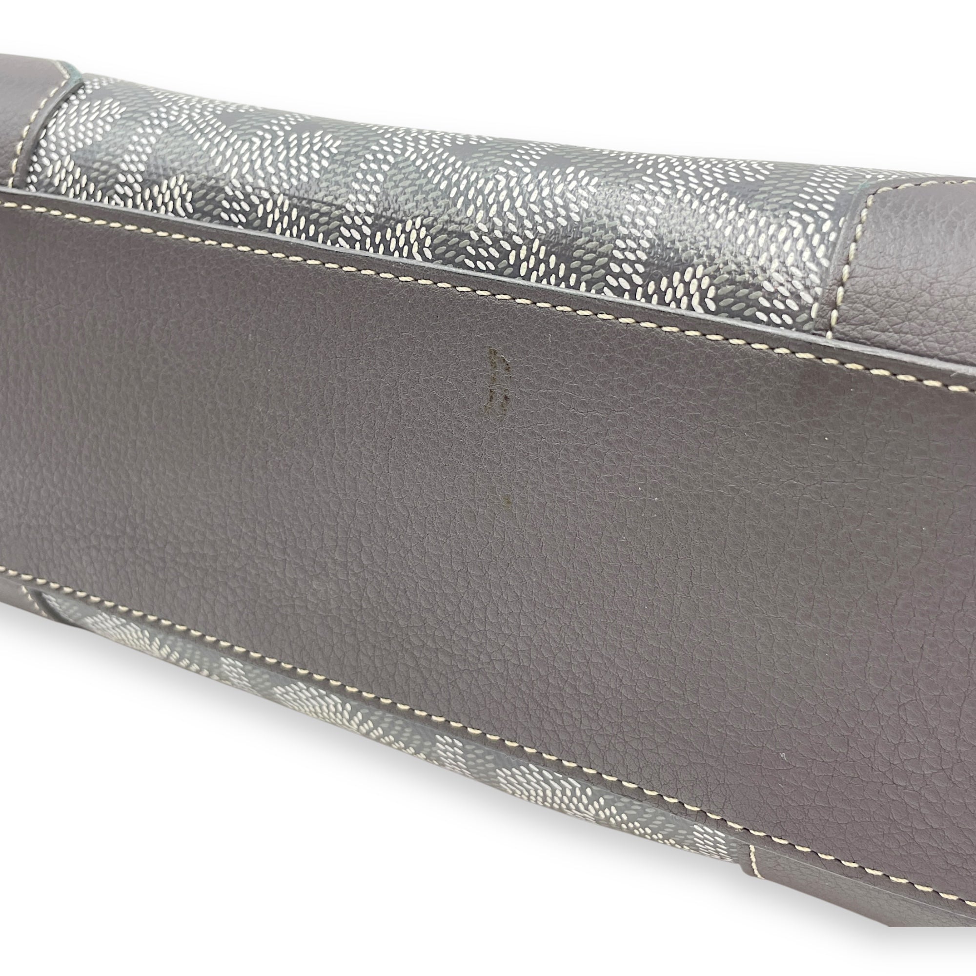 Saigon Souple Mini Grey Crossbody Bag in Calfskin, Silver hardware